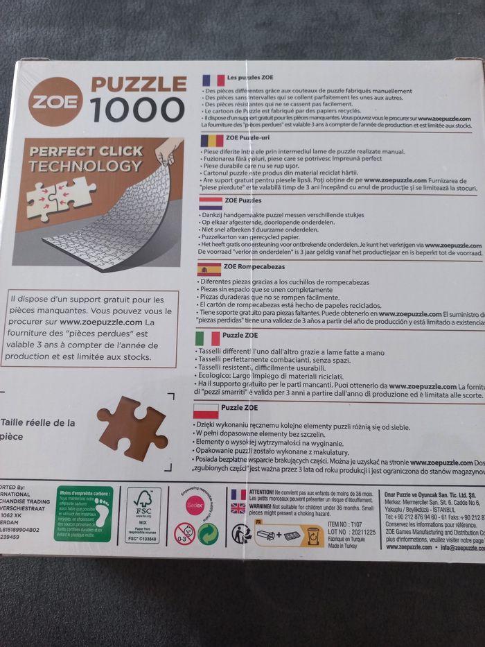 Puzzle 1000 pièces high quality Zoé leopold William - photo numéro 3