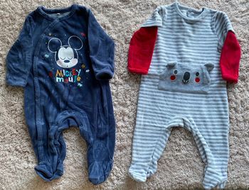 Lot de 2 pyjamas une pièce en velours Orchestra 6 mois
