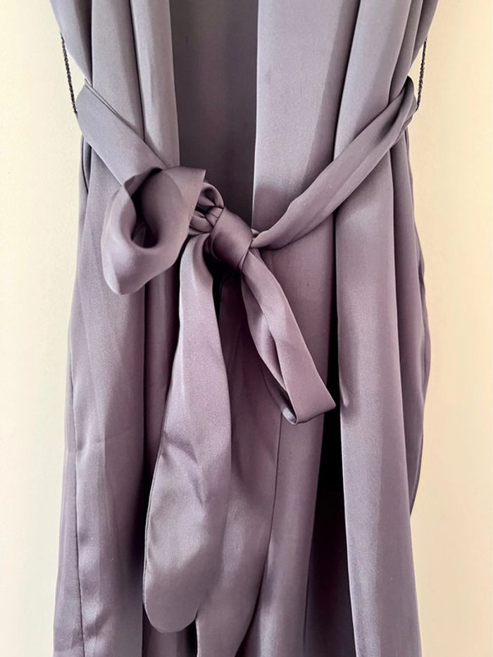 Robe taille 40 grise en soie - photo numéro 3