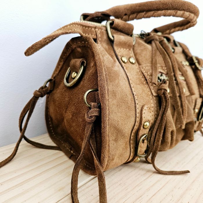 🇮🇹Sac a main 100% Cuir  Daim Camel verapelle🇮🇹 The genuine leather neuf avec Bandoulière - photo numéro 4