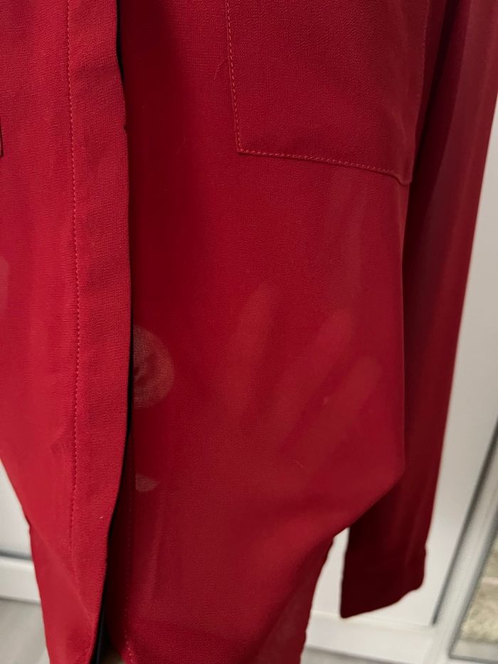 Chemise manches longues en voile rouge et noir Black Mojito - photo numéro 3