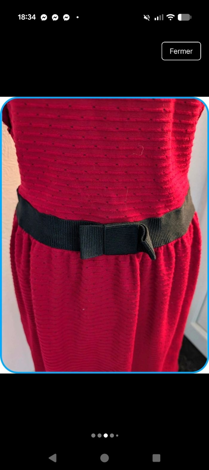 Robe patineuse bordeaux à volants - NAF NAF - photo numéro 3