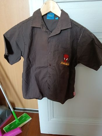 Chemise spiderman marron et multicolore
