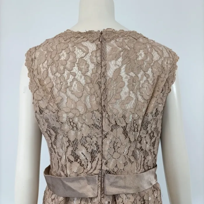 Robe de soirée semi transparente, motifs floraux, beige, été, cérémonie A058 - photo numéro 5