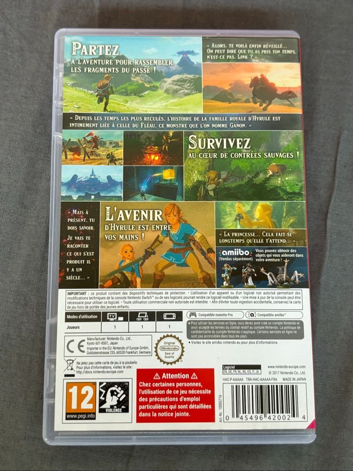 Jeu switch Zelda breath of the wild - photo numéro 3