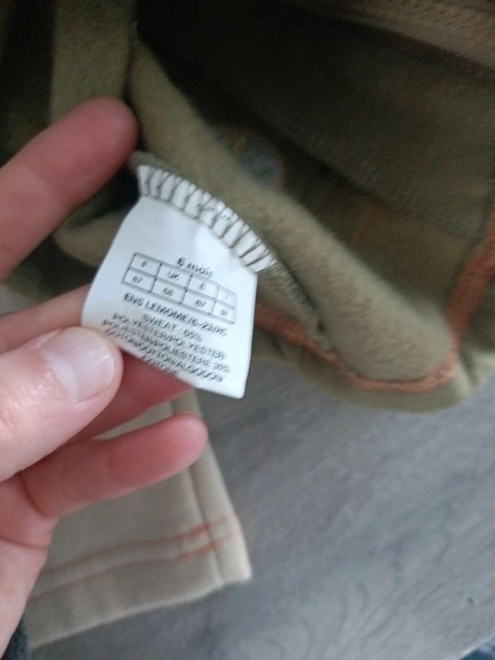 Ensemble vert veste à capuche et pantalon vert  Geroni Môme 6 mois - photo numéro 8