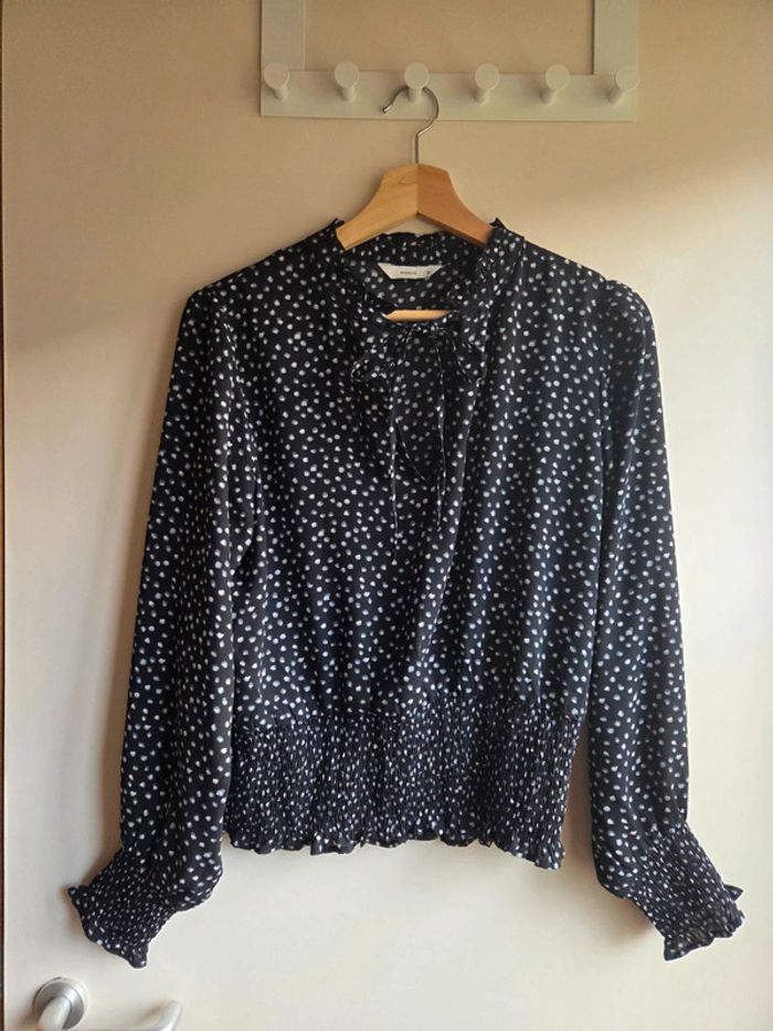 Blouse noire à pois - taille M - neuve sans étiquette