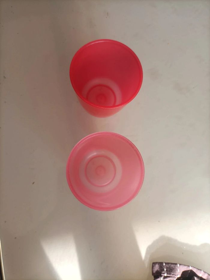 Lot deux verres enfants en plastique - photo numéro 2