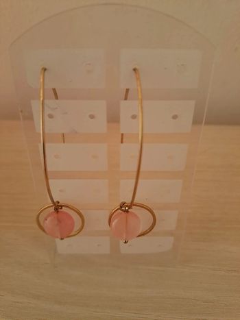 boucles d'oreilles dorée rose