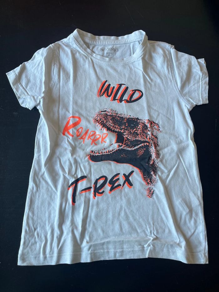 T-shirt dinosaures in extenso 8 ans