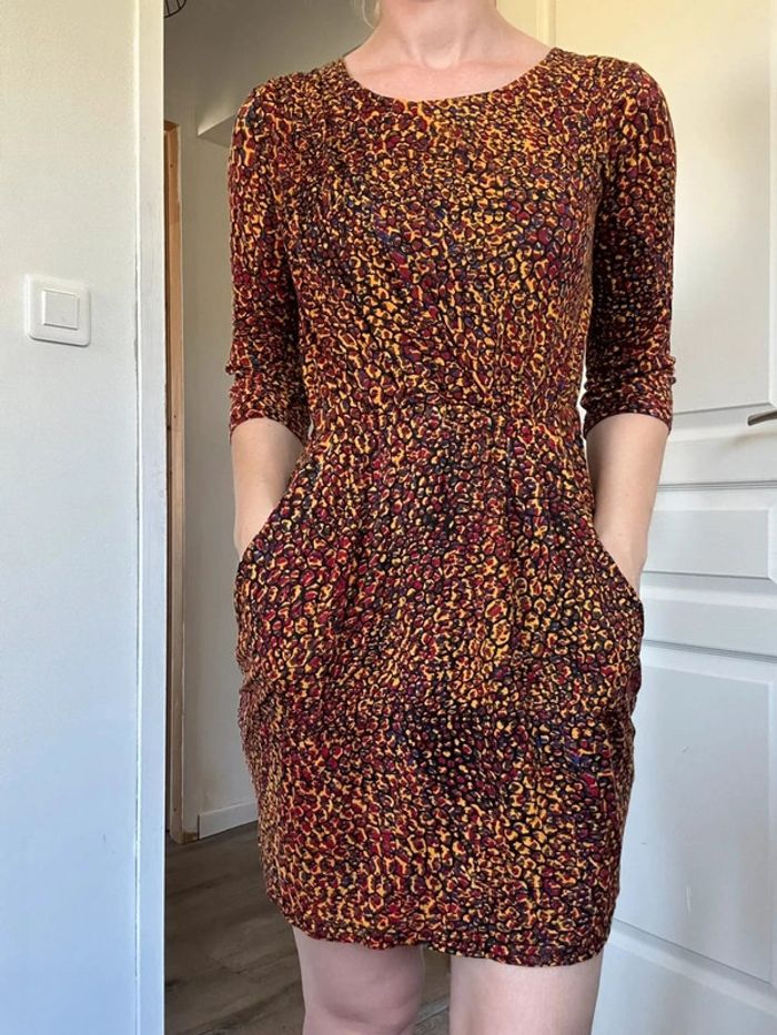 3 Suisses Robe orange à motif – Taille 36 – Très bon état - photo numéro 13