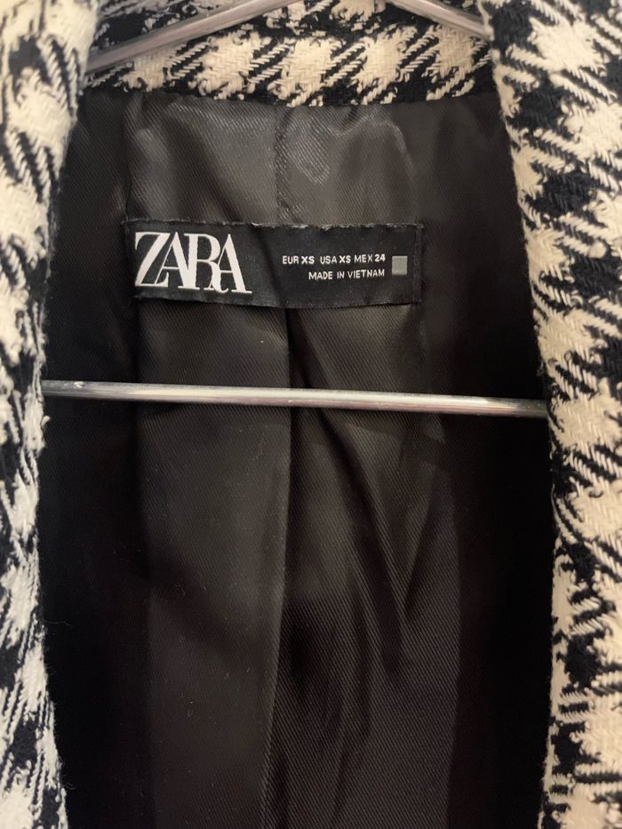 Ensemble chic blazer et short motif carreaux  pied de poule noir et blanc zara taille Xs/34 - photo numéro 3