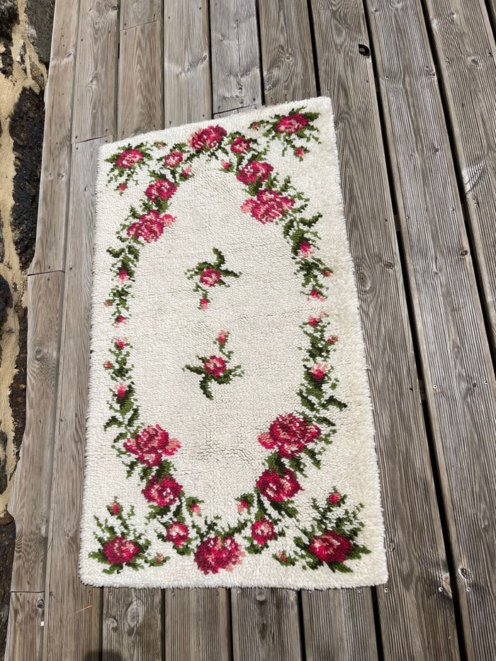 Tapis / descente de lit fleuris - Style Vintage - photo numéro 5