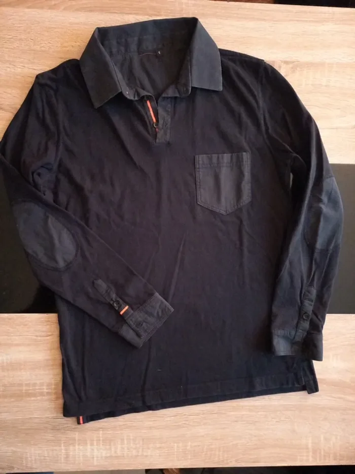 Polo noir homme S - photo numéro 6