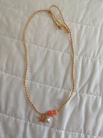 Collier poisson étoile de mer et perle