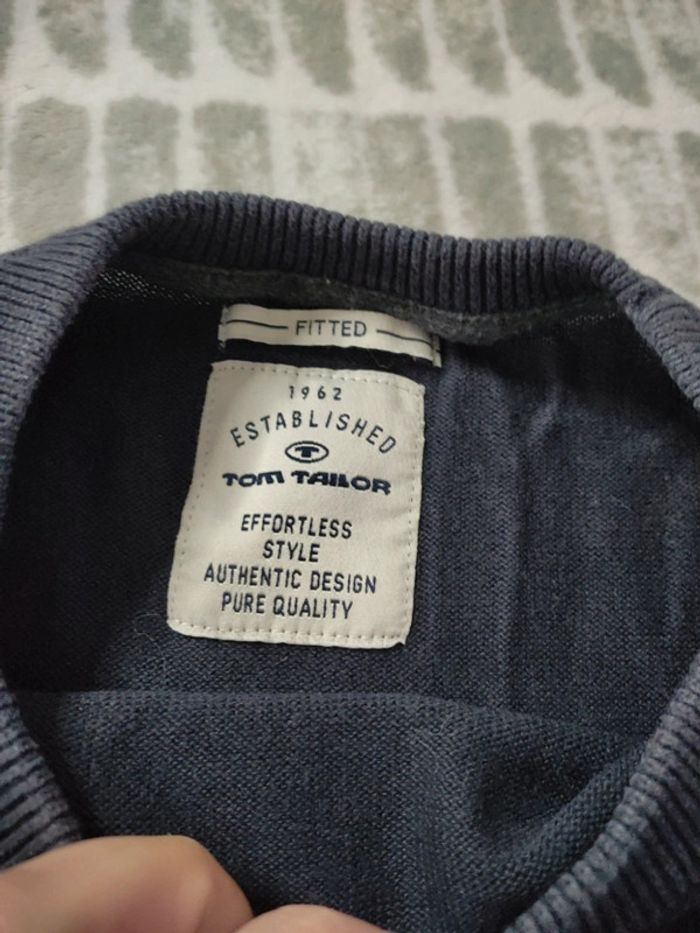 Pull ras de cou bleu marine Tom Tailor taille L 40 - photo numéro 3
