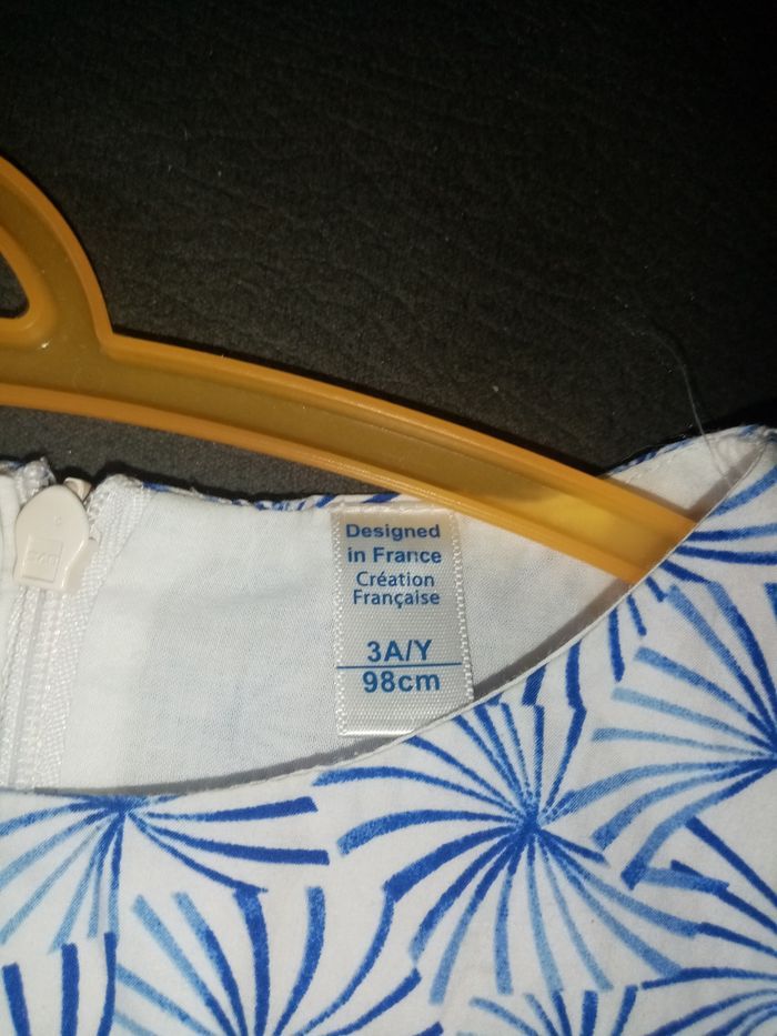 3 ans okaidi robe imprimée bleue print été /Excellent état - photo numéro 7