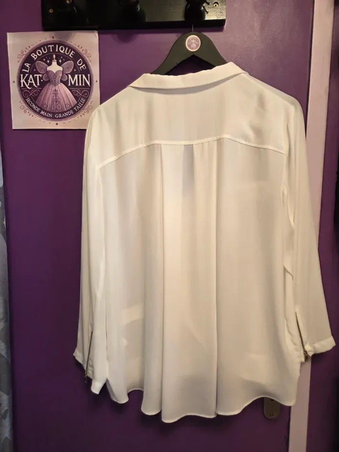 Veste légère fluide blanche zippée – taille 48 - photo numéro 5