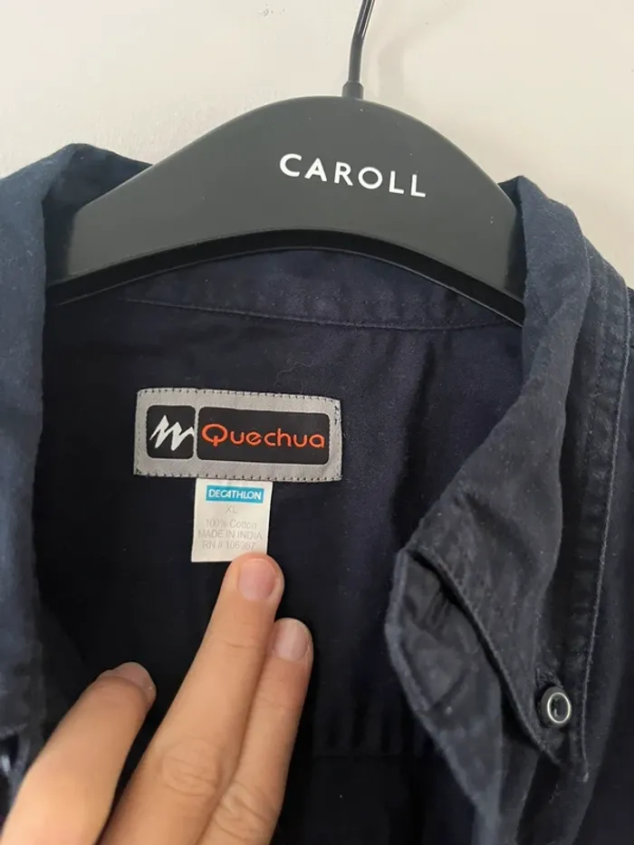 Chemise bleue en coton quechua taille XL - photo numéro 3