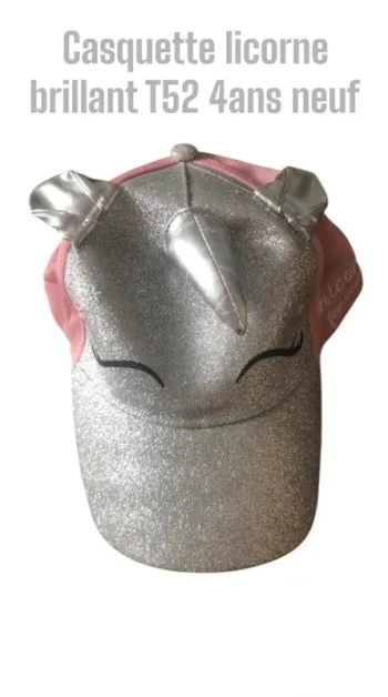 Casquette licorne brillant T52 4 ans neuf 🧢 🦄