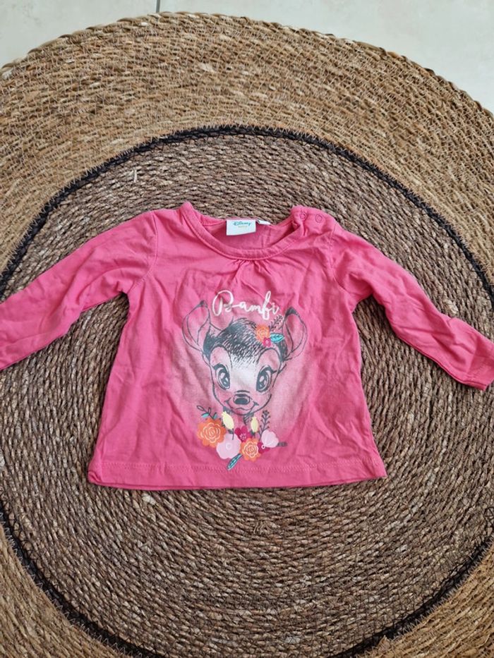 Joli tee-shirt manches longues Disney bambi taille 6 mois