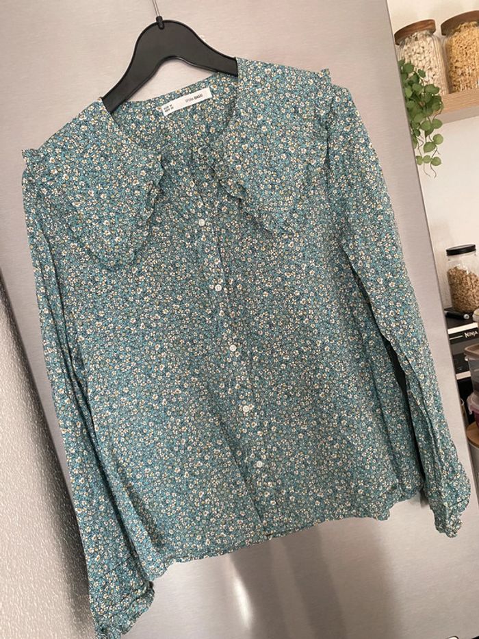Chemise femme col Claudine fleurs vintage - photo numéro 7