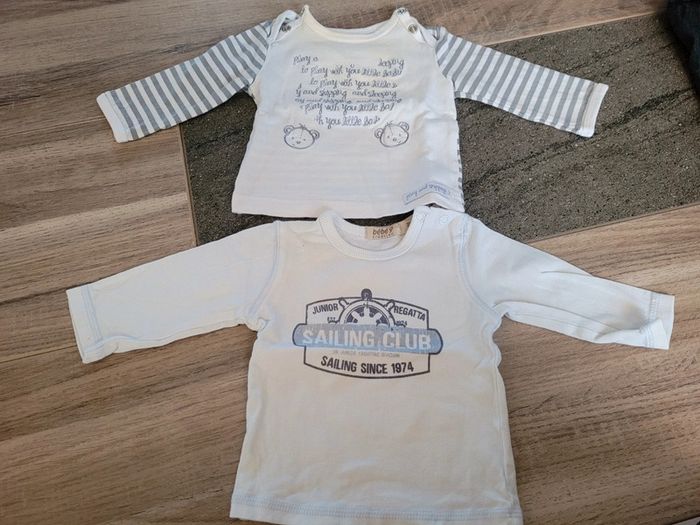 Lot 2 Tee-shirts manches longues avec imperfections