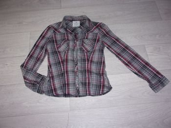 Chemise CACHE CACHE tons bordeaux gris blanc et noir taille 40 TBE