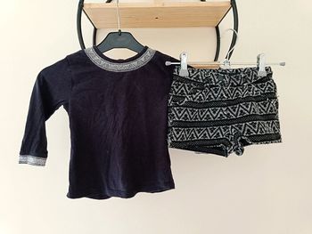 23 mois 2 ans ensemble Teeshirt Tao et short Vertbaudet 86 cm