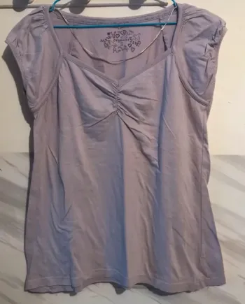 Haut organic femme sans manches lila taille 44