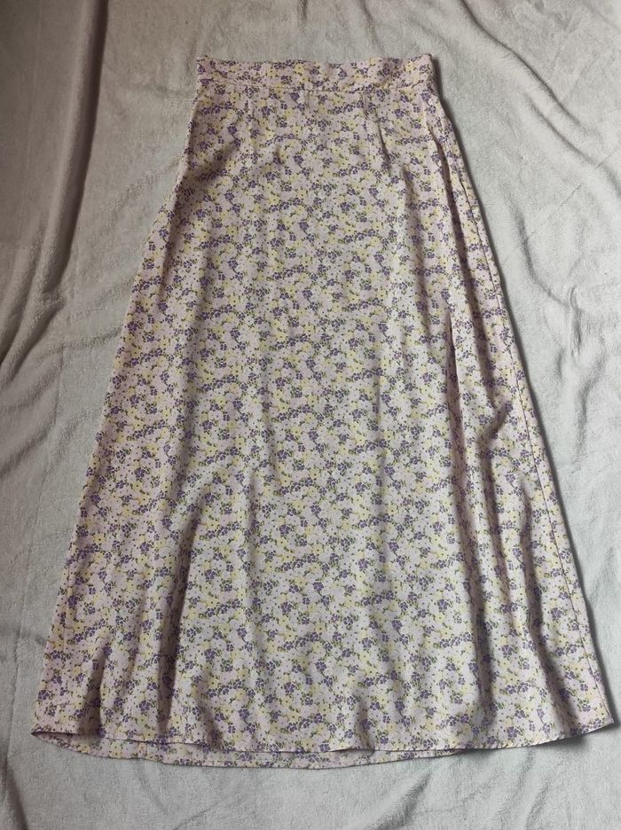 Jupe longue échancrée imprimée fleurie taille XS - photo numéro 6