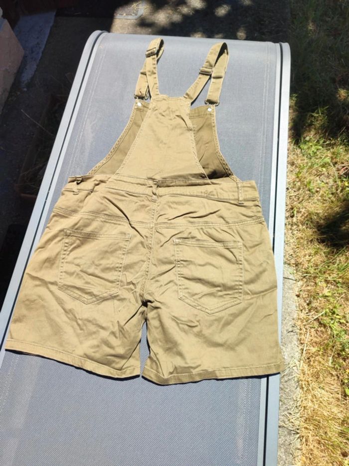 Salopette short en jean kaki Camaïeu - photo numéro 5