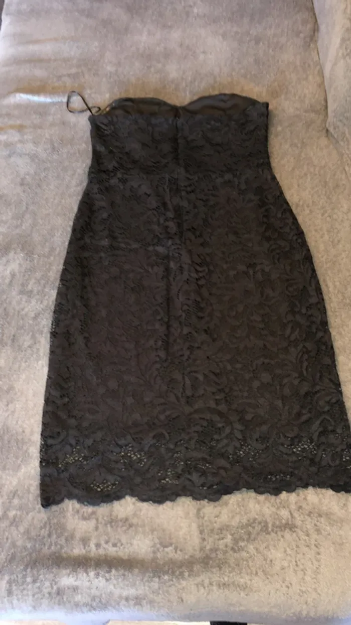 Robe bustier noir tout en dentelle morgan - photo numéro 3