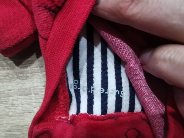 Robe d'hiver rouge motif lapin neuve sans étiquette 9mois sucre d'orge - photo numéro 5