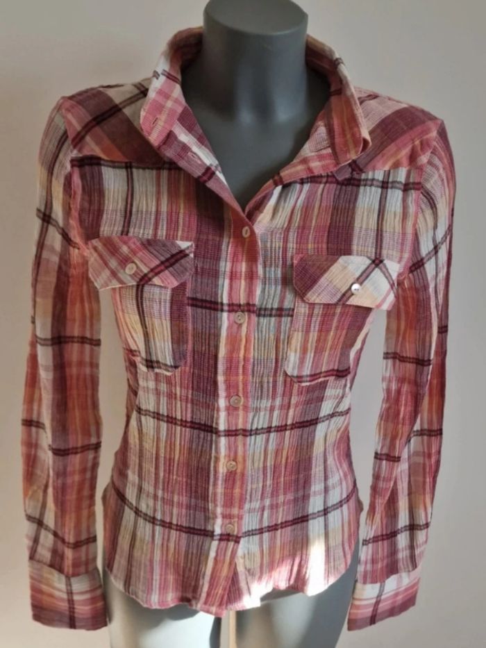 Chemise Mango à carreaux – neuve avec étiquette – coton – taille S / 36 - photo numéro 2