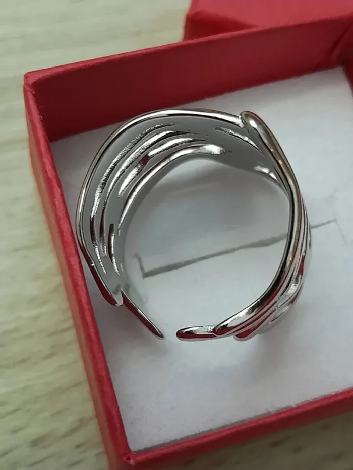 Bague ouverte, réglable, couleur argentée, style Bohème - photo numéro 3
