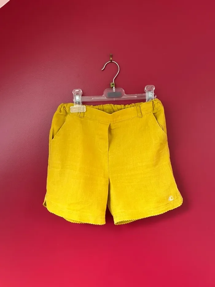 Short fille 8 ans petit bateau en lin