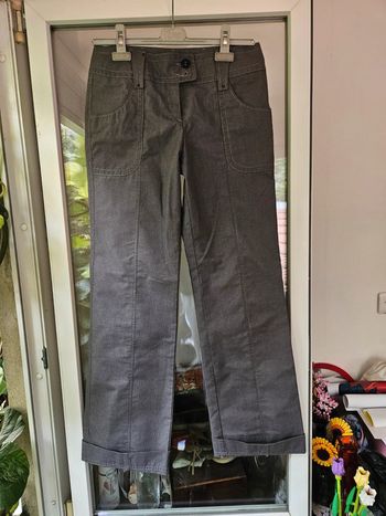 Pantalon jambes larges gris vintage taille 38