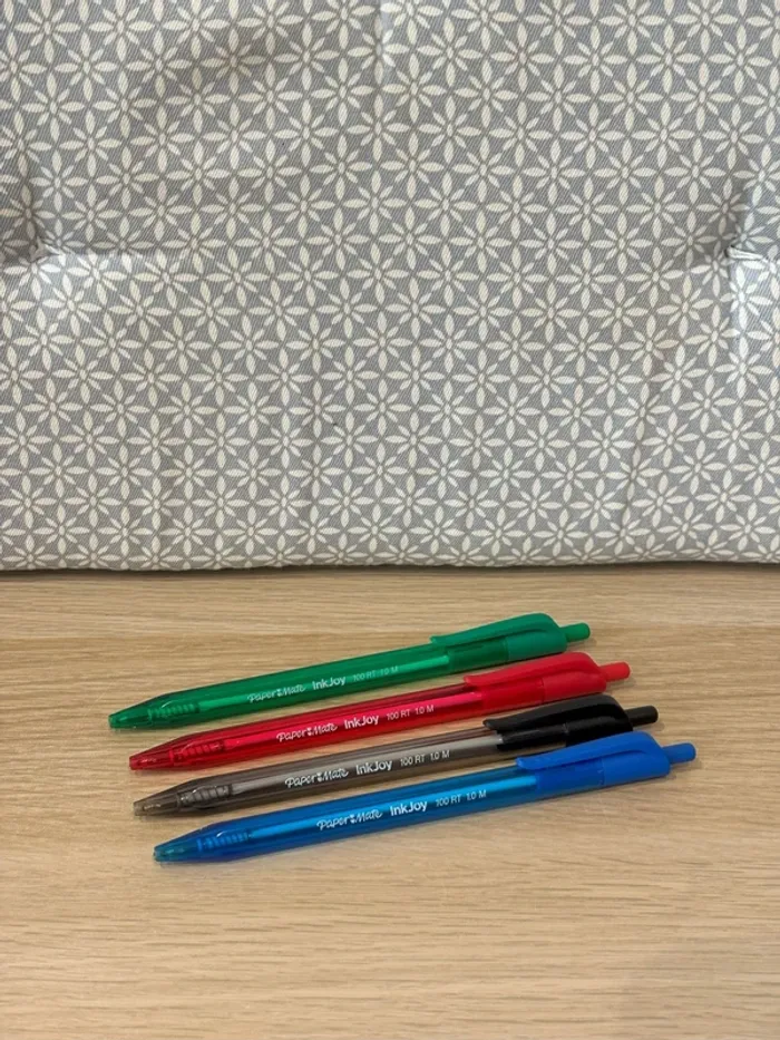 Pack de 4 Stylos Bille Rétractables Multicolores "Inkjoy" 100RT