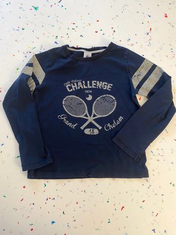 T-shirt manches longues « tennis » Petit Bateau 8 ans