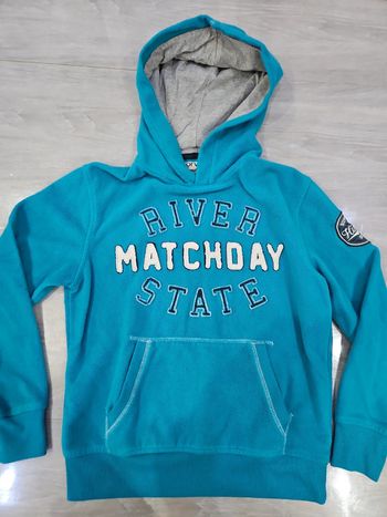 Sweat à capuche en polaire bleu T 11 / 12 ans