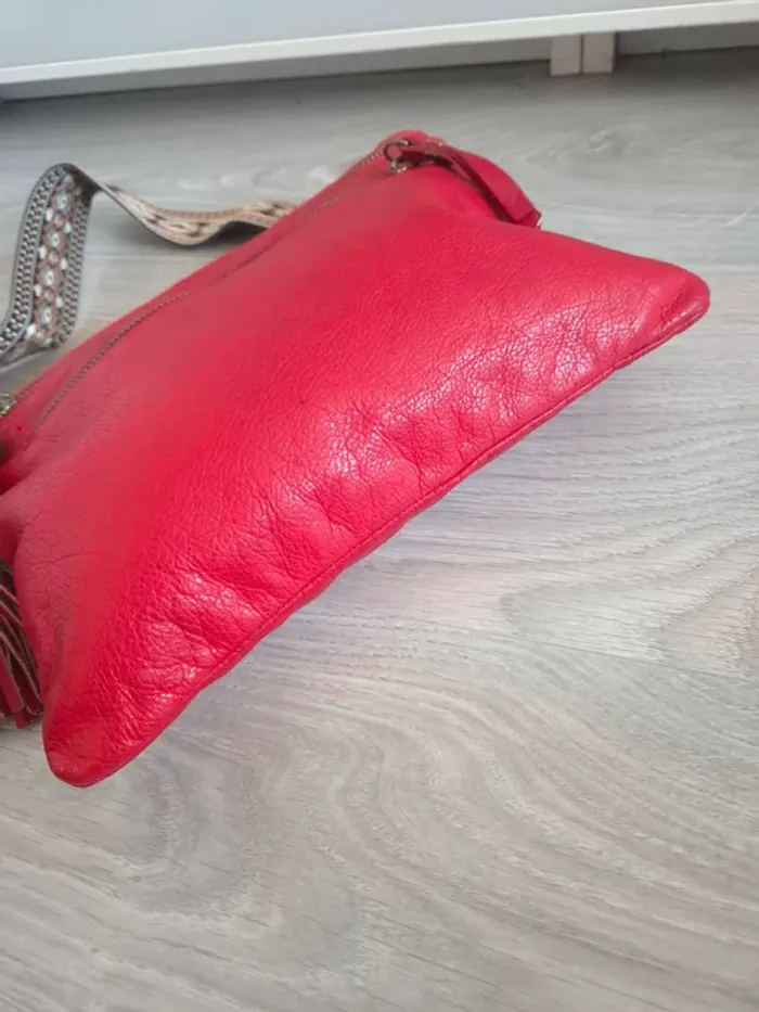sac rouge en cuir the genuine leather - photo numéro 5