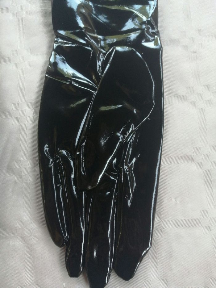 Gants en vinyle neufs noirs t xl - photo numéro 4