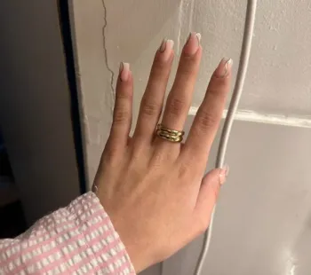 Bague en acier inoxydable plaqué or 14 carats