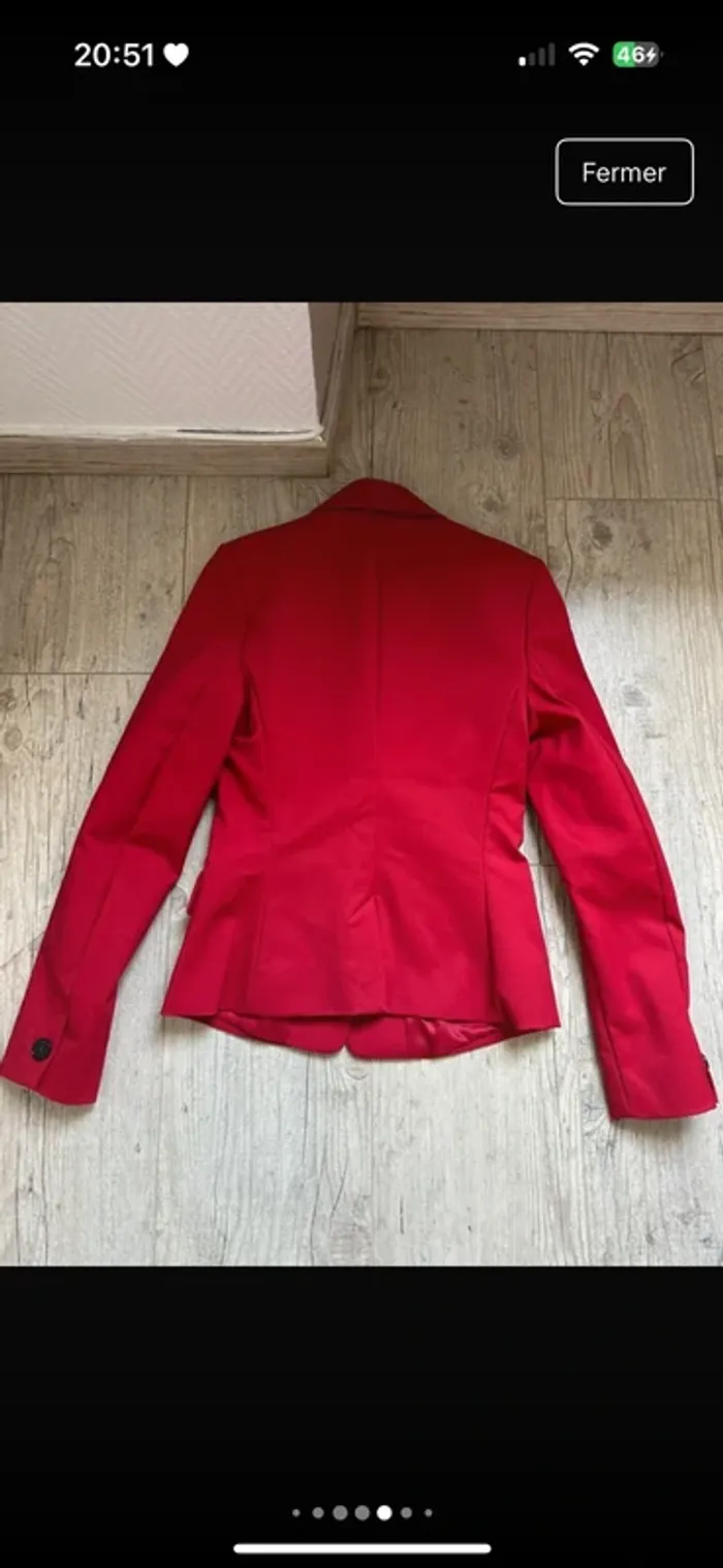 Veste de costume blazer mango rouge cintrée structuré - photo numéro 6