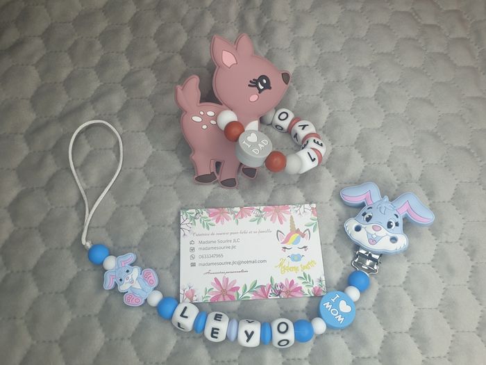 Attache tétine + Hochet personnalisés - photo numéro 2