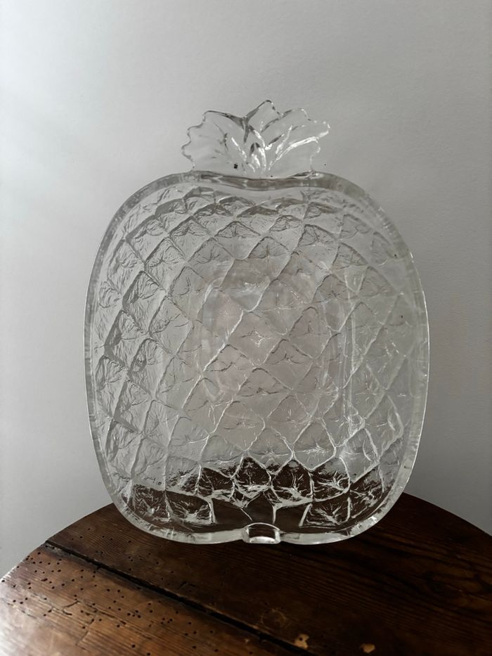 Vintage service à fruits en verre moulé ananas - photo numéro 2