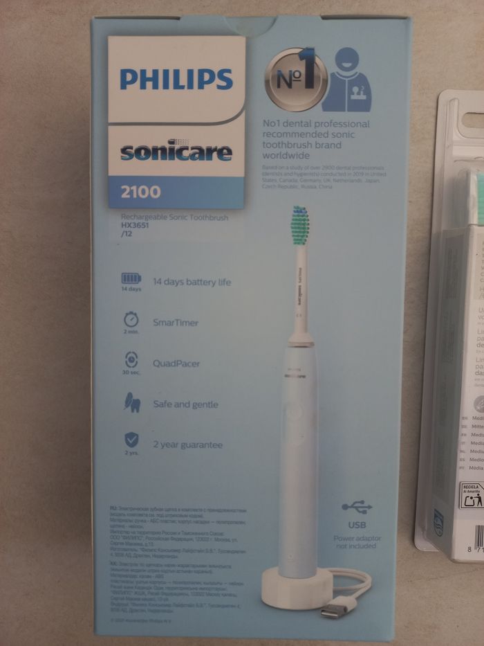 Philips Brosse à dents électrique Sonicare 2100 Series HX3651/11 + 2 recharges- Neuve - photo numéro 5
