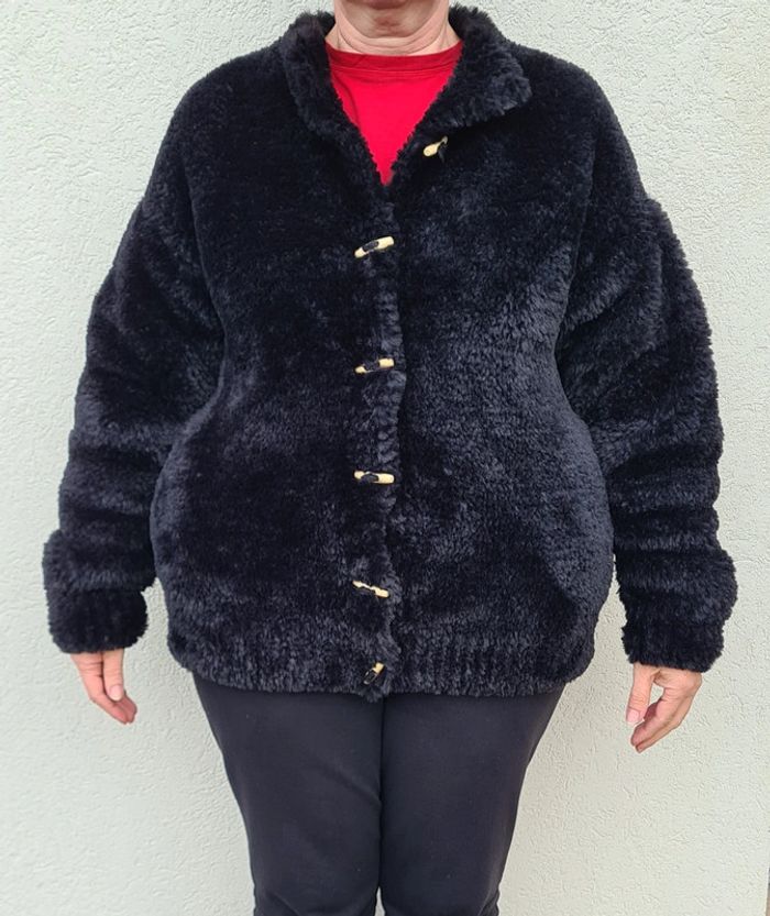 Blouson/doudoune noir fait main - photo numéro 3