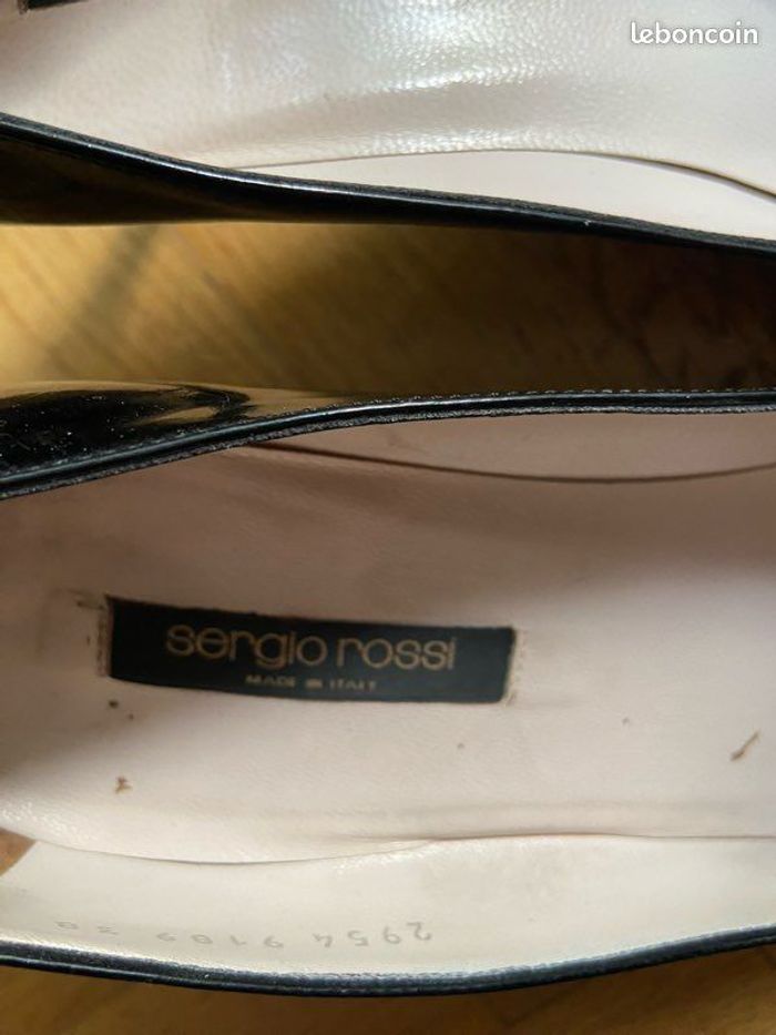 Escarpins noir laqué Sergio Rossi talon 5 cm taille 38 - photo numéro 4